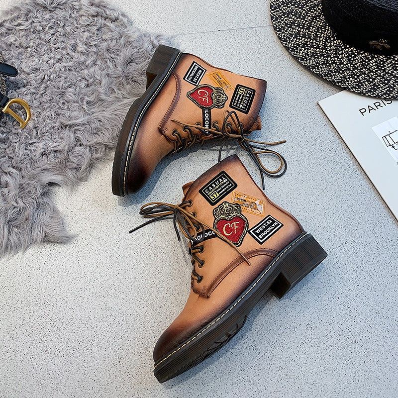 Rosa Damen Stiefeletten | Modische Boots mit Keilabsatz