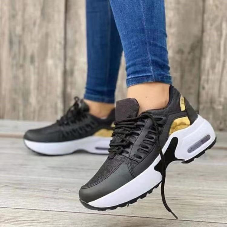 Damen Keilabsatz Sneaker – Sportliche Lace-Up Wedge Schuhe