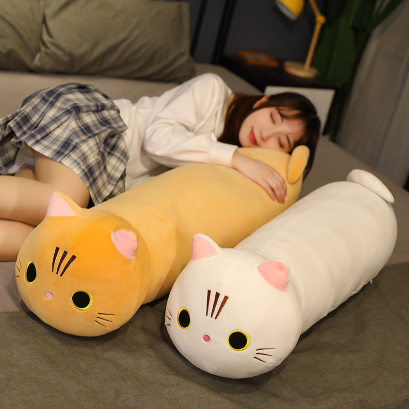 Long Cat Plush Pillow | Soft Cartoon Stuffed Animal