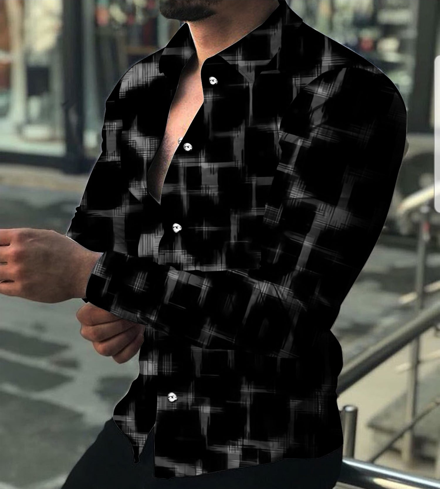 Men's 3D Print Shirt | Long Sleeve Casual Modern Stylish