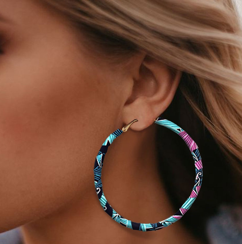 Ethno Print Ohrringe – Stilvolle Boho Statement Ohrhänger für Damen