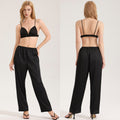 Women's Zebra Satin Pajama Set – Cami Top & Pants Summer Look