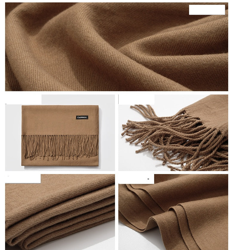 Damen Kaschmir Schal Winter | Elegante Warme Unifarbene Stola