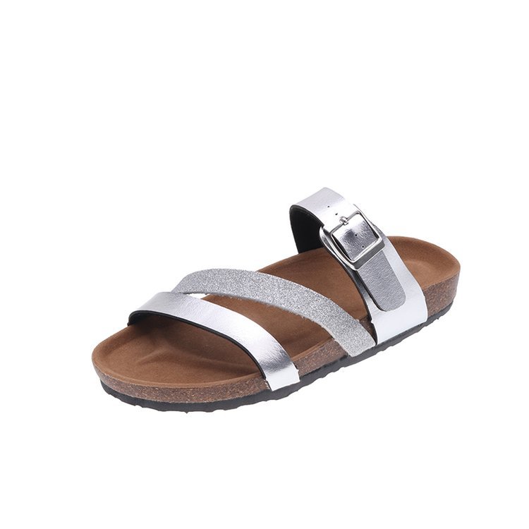 Women's Cork Sandals Comfortable Summer Slippers Flat Lightweight