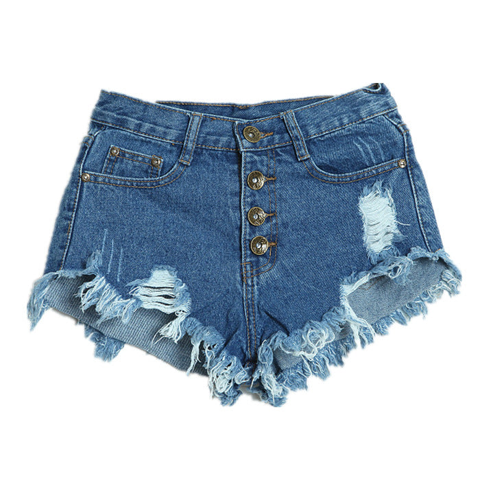Women's High Waist Denim Shorts Summer Fashionable and Comfortable