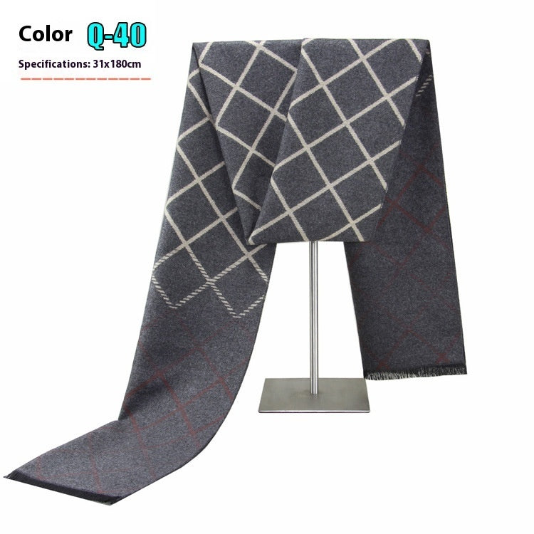 Men's Business Scarf striped soft warm elegant winter