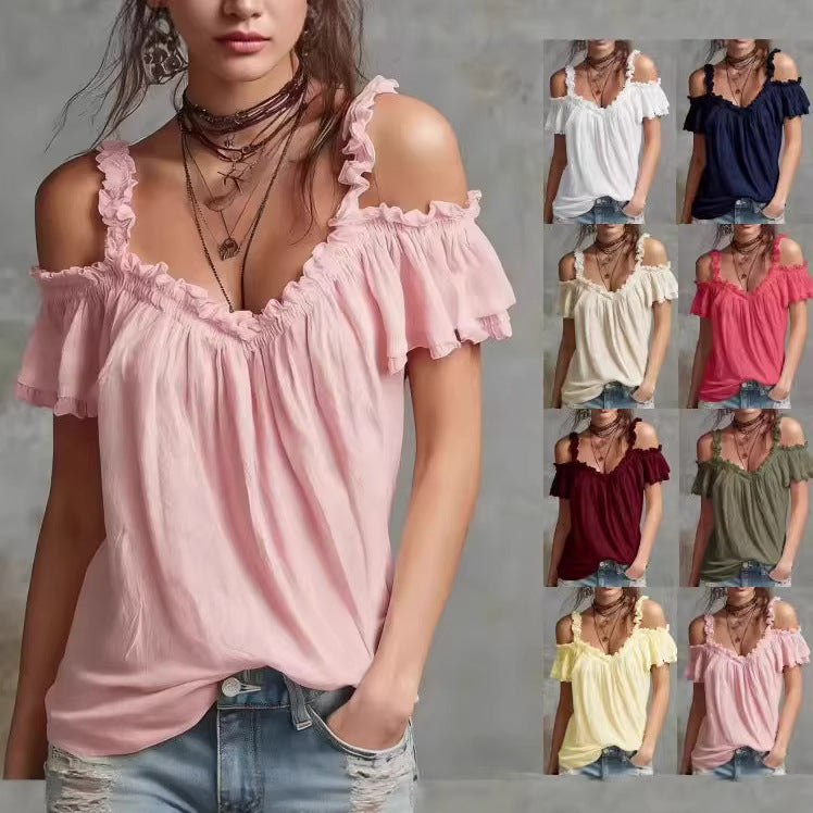 Women's Cotton-Linen Camisole with Lotus Collar – Airy & Elegant