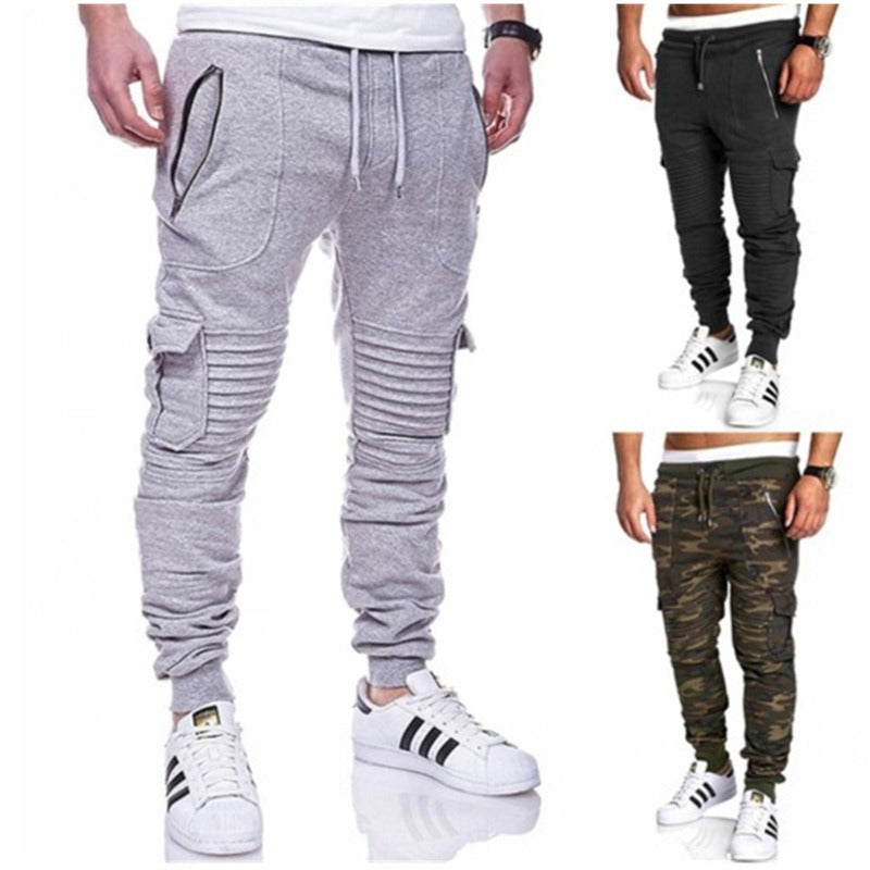 Men's Sports Trousers Stripes | Pleated | Casual Style