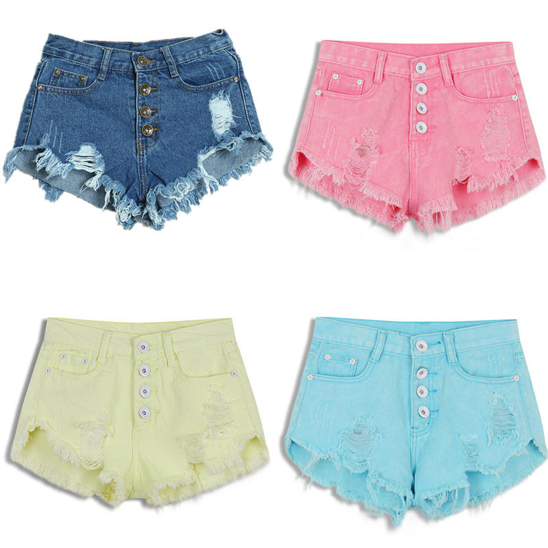 Women's High Waist Denim Shorts Summer Fashionable and Comfortable