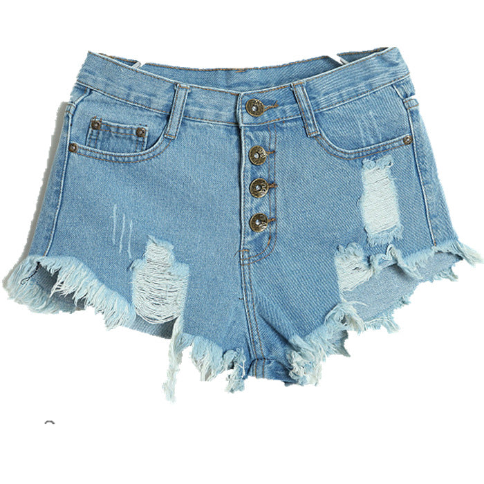 Women's High Waist Denim Shorts Summer Fashionable and Comfortable