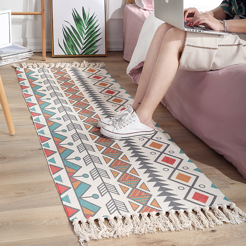 Handgemachte Baumwoll Türmatte rutschfest saugstark | Modern