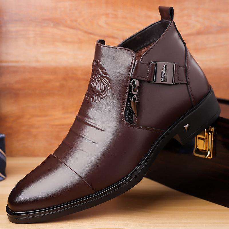 Men's Retro Ankle Boots Wide Fit – Trendy Ankle Boots with Side Chains