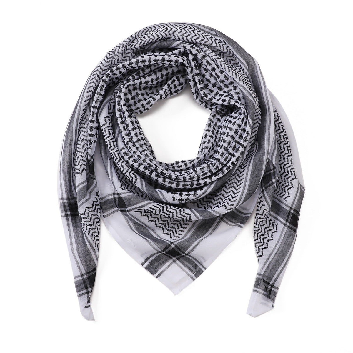 Men's Scarf Jacquard Wave Pattern Large Square Elegant