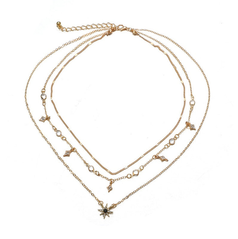 Layered Star Necklace - Handmade Women's Jewelry in a Modern Trend