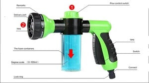 High-Pressure Water Gun with Foam Sprayer – Telescopic Garden Hose Set