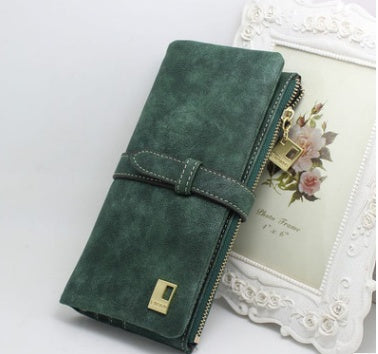 Women's Nubuck Leather Wallet | Elegant Zip Purse