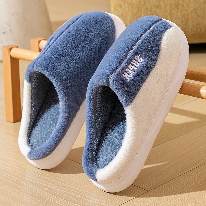 Unisex Plush Slippers Warm – Thick Sole Non-slip Comfort