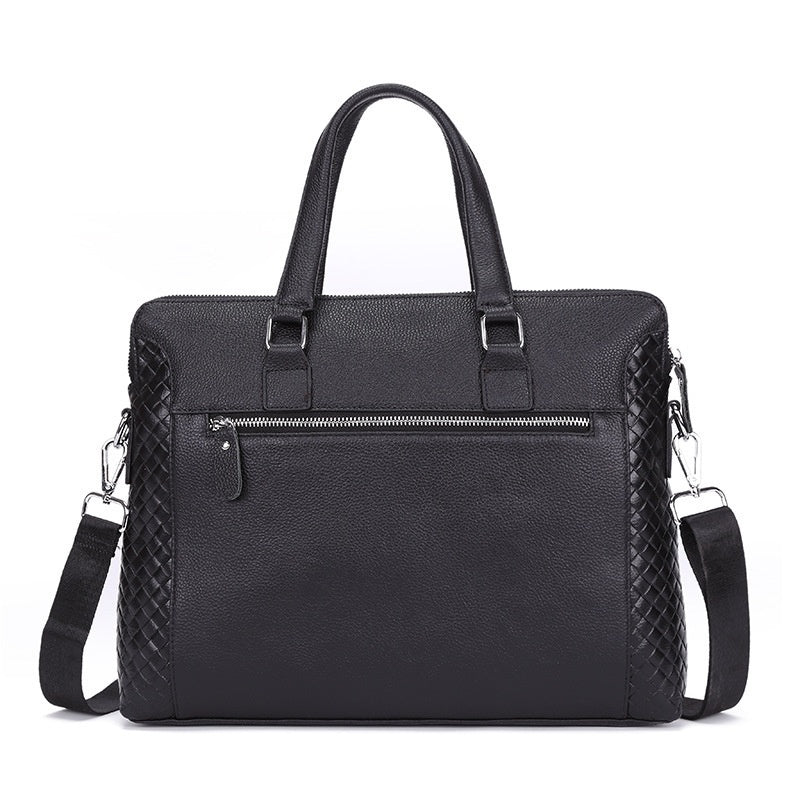 Men's Genuine Leather Briefcase 14 Inch – Business Laptop Bag Made of Cowhide Leather