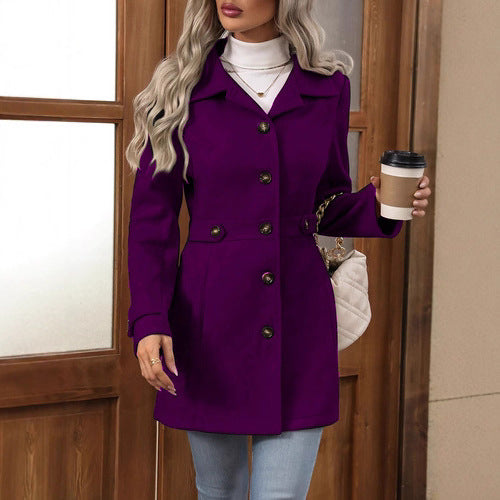 Plus Size Women's Wool Coat | Elegant Lined Winter Coat