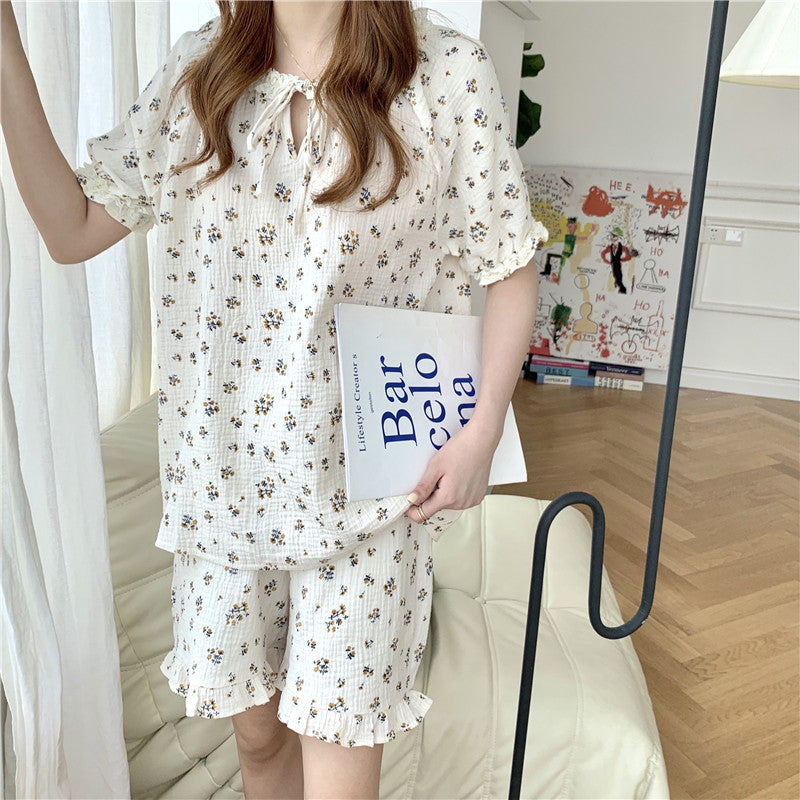 Women's Floral Lace Pajamas | Cute Short Sleeve Sleepwear
