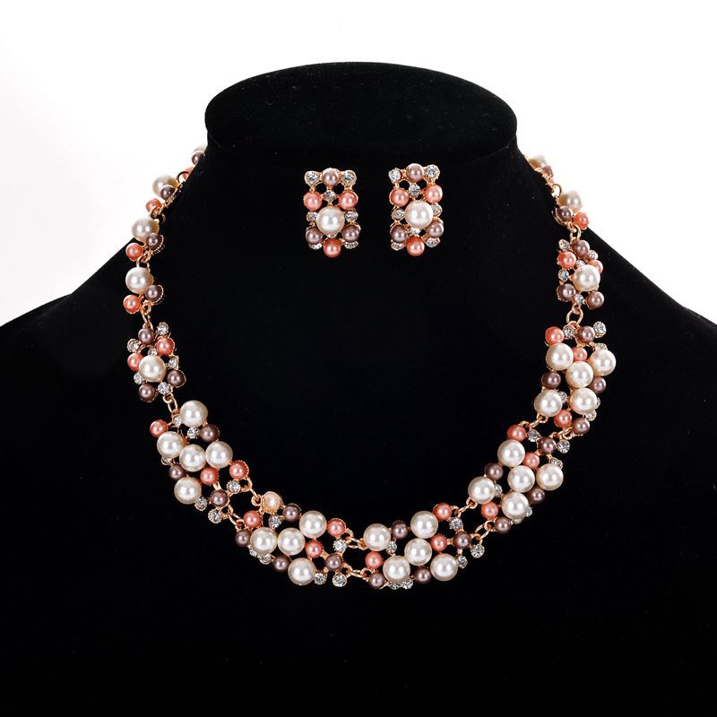 Luxuriöses Perlen Schmuckset für Braut – Elegante Halskette & Ohrringe im zeitlosen Design