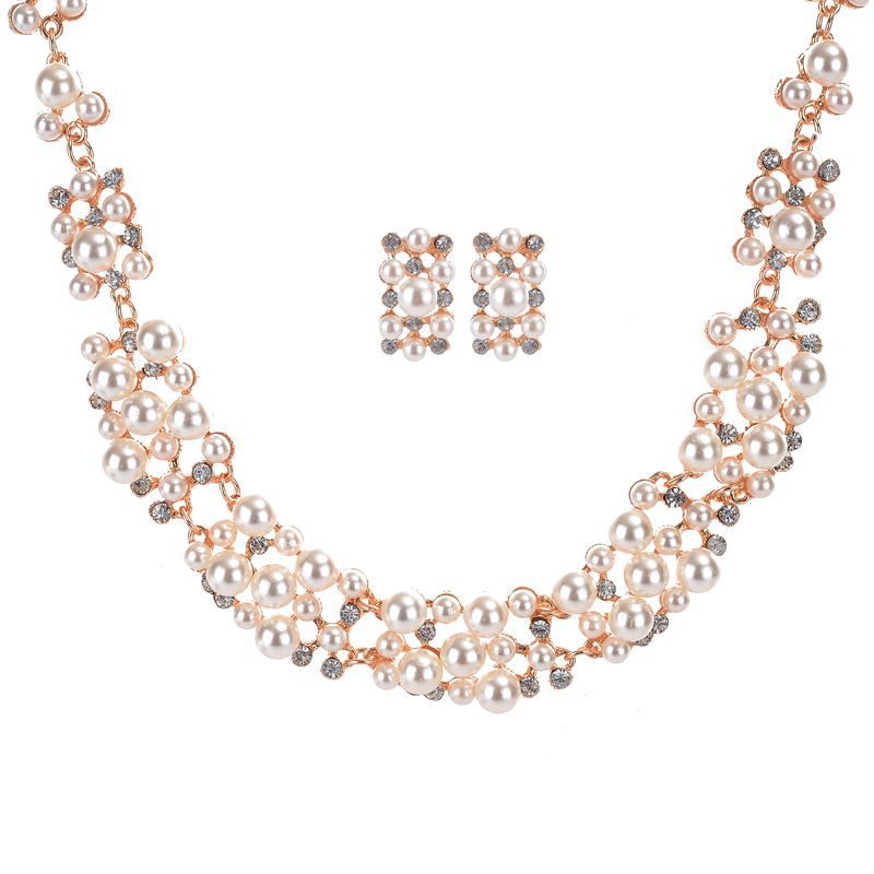 Luxuriöses Perlen Schmuckset für Braut – Elegante Halskette & Ohrringe im zeitlosen Design
