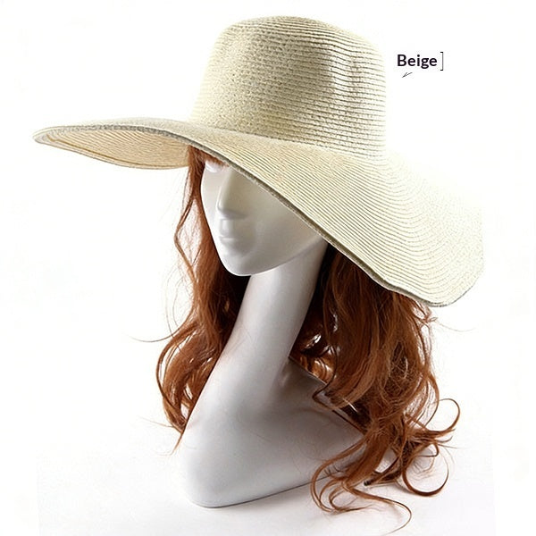 Women's Straw Hat with Large Brim – Round Crown Summer Hat DIY