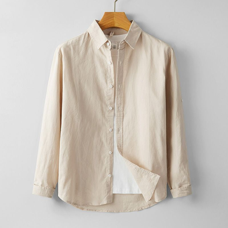 Men's Linen Shirt Long Sleeve | Summer Lightweight Cotton Casual