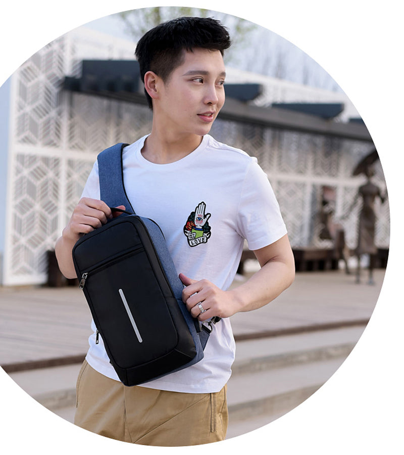 Anti-Theft Chest Bag with USB Charging Port | Secure & Modern Crossbody Sling Bag