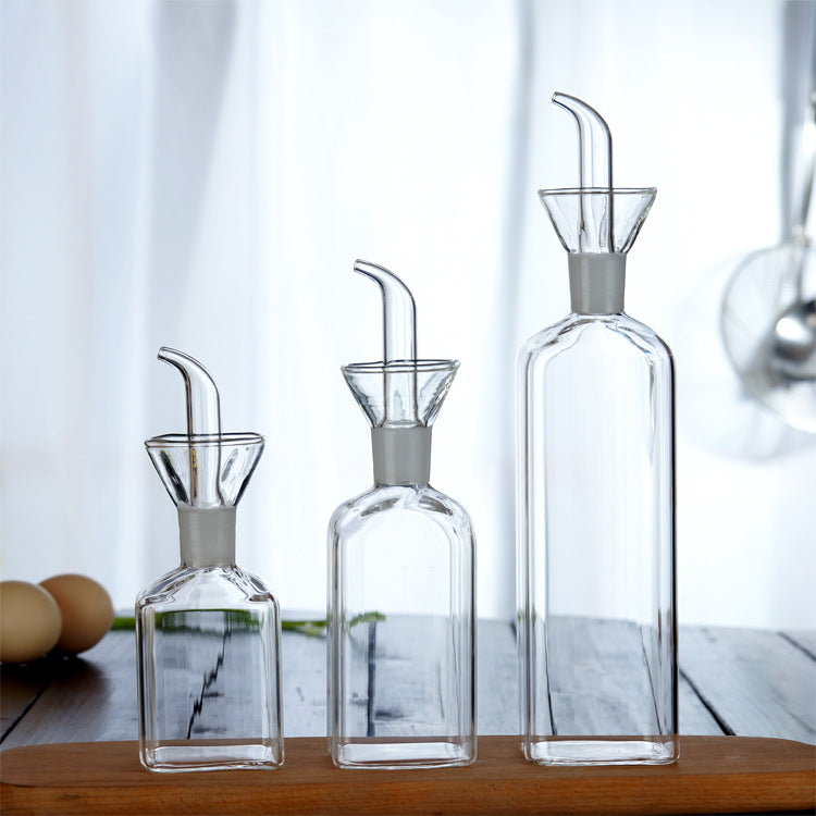 Glass oil dispenser square | Buy transparent kitchen oil bottle