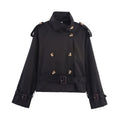Short Women's Trench Coat with Belt – Elegant & Timeless Modern