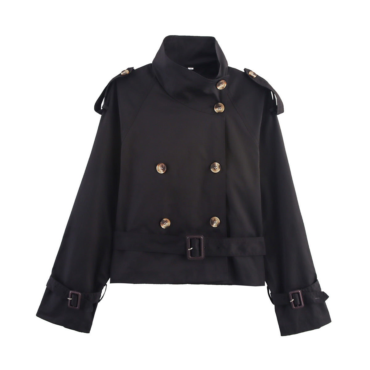 Short Women's Trench Coat with Belt – Elegant & Timeless Modern