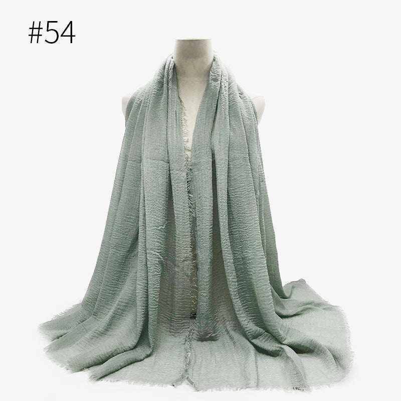 Damen Baumwoll Pashmina Schal | Weicher Fransen Hijab Stola