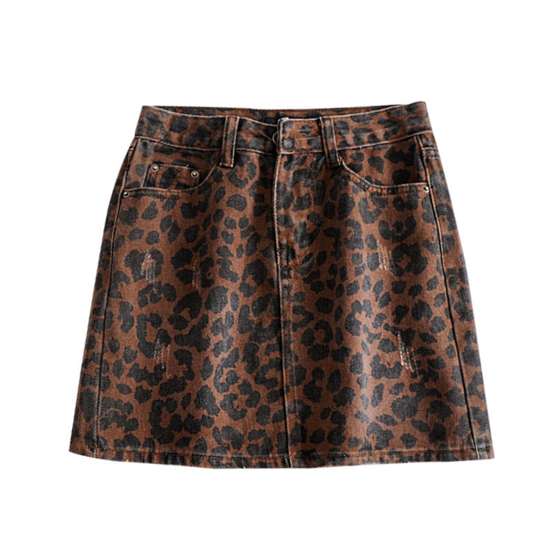 Damen Leo A-Linien Rock | Retro Leopardenmuster Style