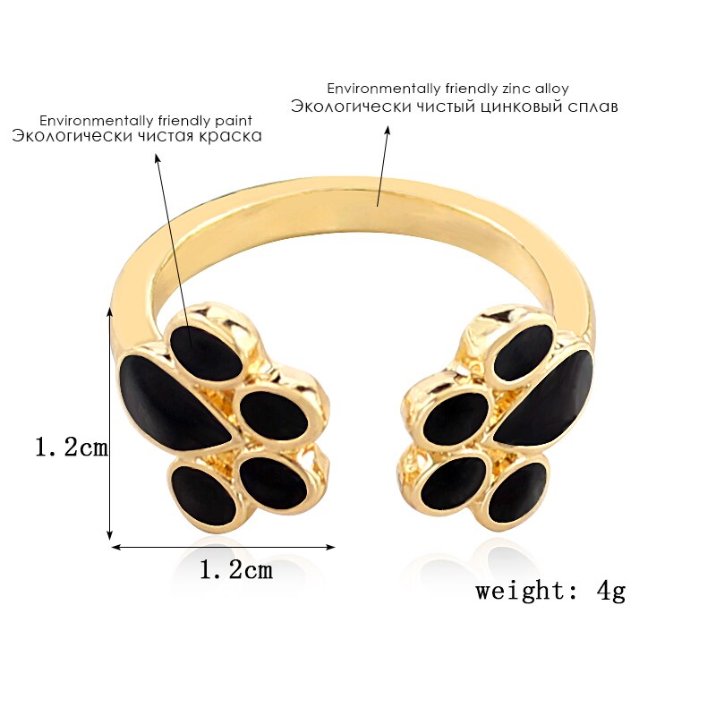 Süßer Katzenkrallen Ring mit Zirkon – Verstellbar & Funkelnd