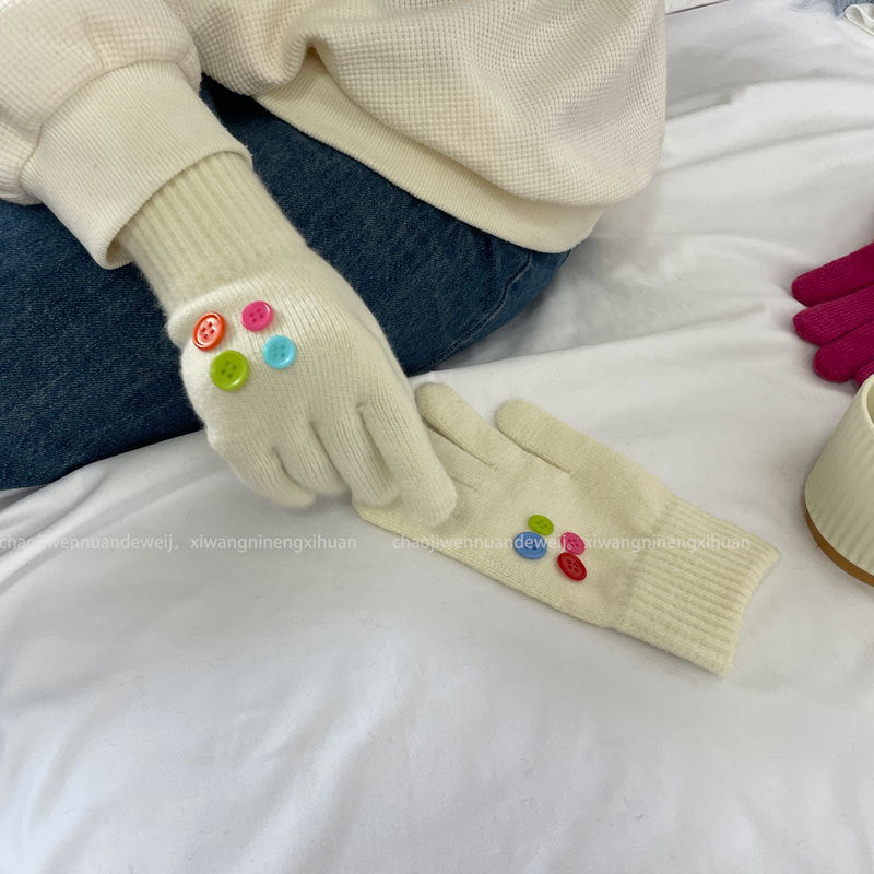 Damen Fingerlose Handschuhe mit Emoji Design – Korean Style
