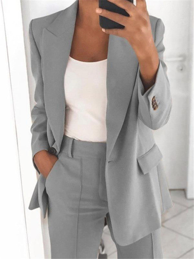 Damen Blazer & Hose Set – Slim Fit, Elegant & Business Zweiteiler