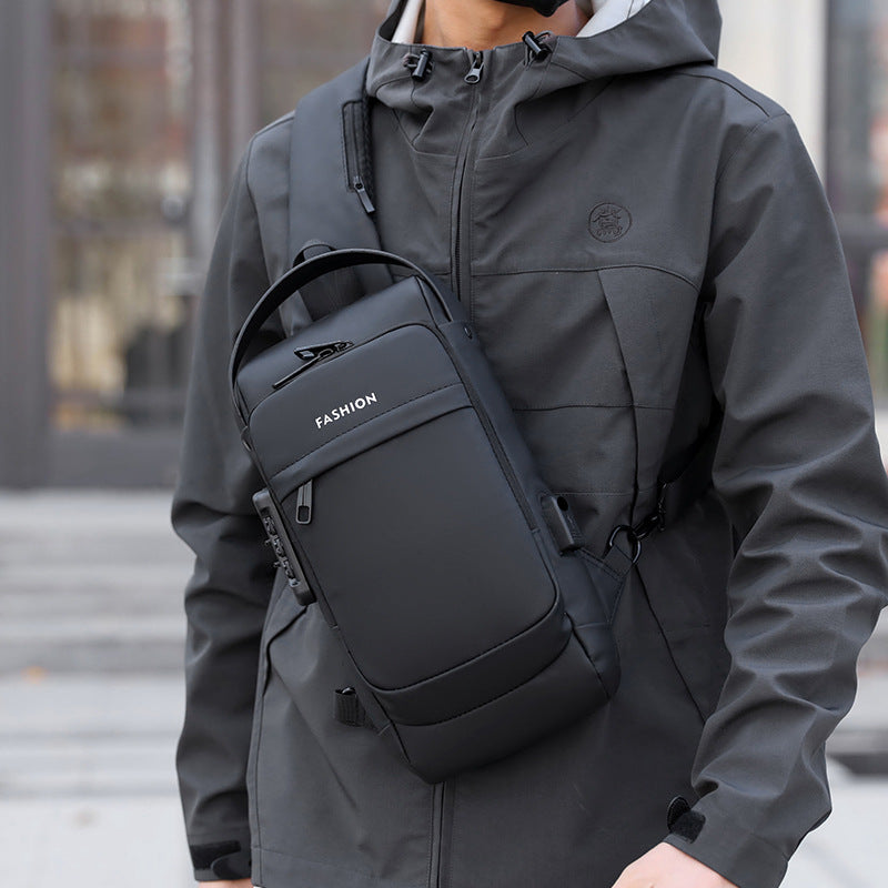 Men's Anti-Theft Bag | Large Combination Lock Chest Bag