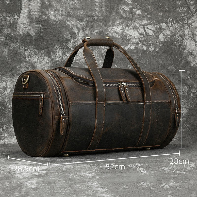 Men's Genuine Leather Vintage Crazy Horse Bag | Travel Handbag