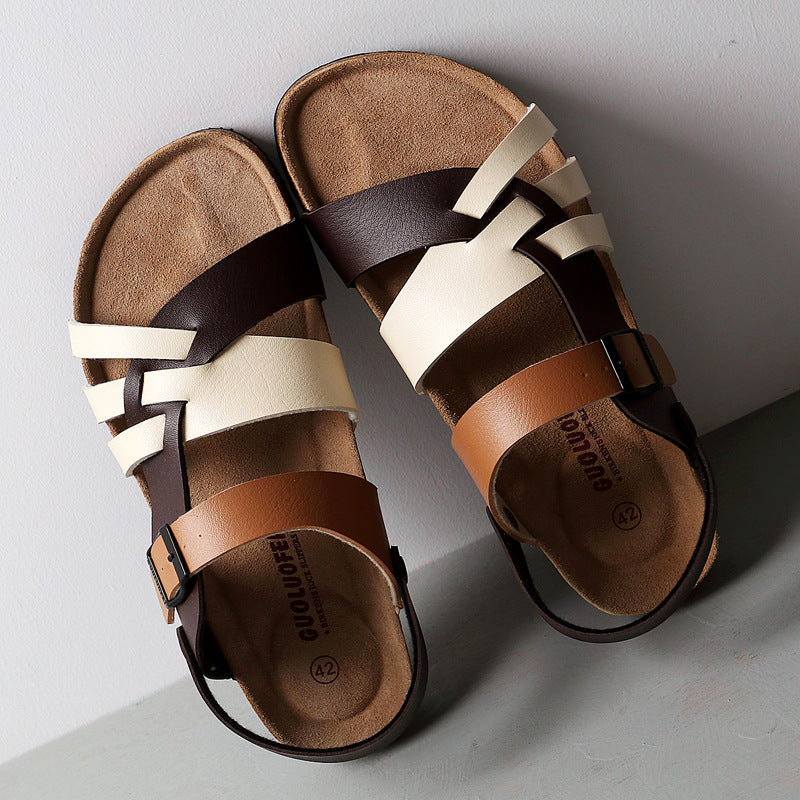 Men's Cork Slippers Breathable Comfort Summer Slides