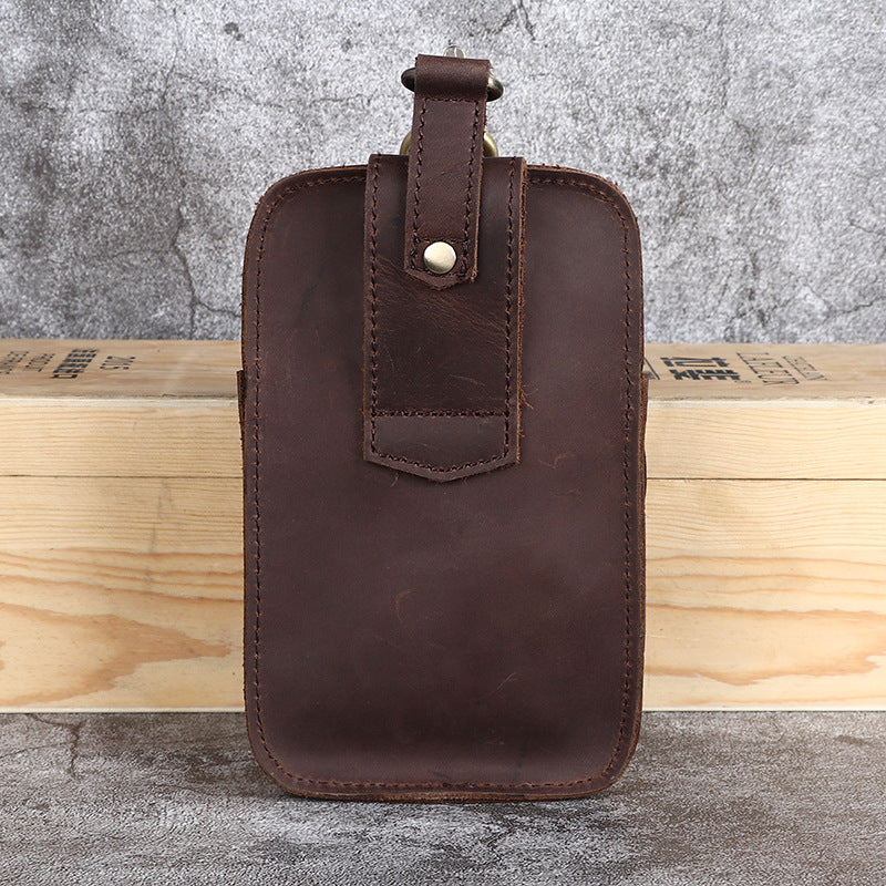 Herren Gürteltasche Leder Vintage | Handy Hüfttasche Echtleder
