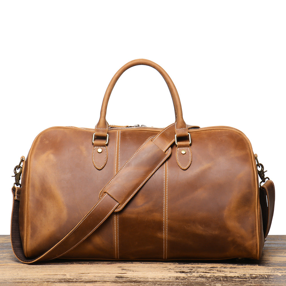 Retro Herren Reisetasche aus Echtleder – Elegante Vintage Weekender Tasche