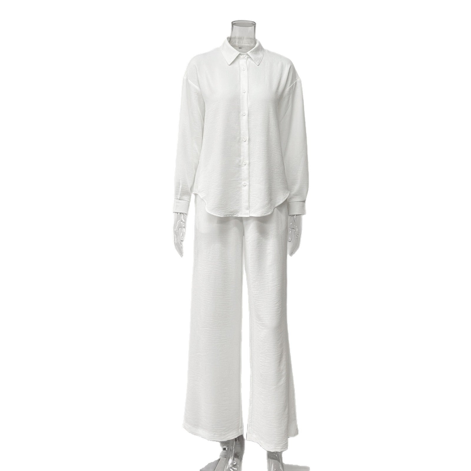 Women's French Chic Loungewear Set - Loose Shirt & Pants Two-Piece