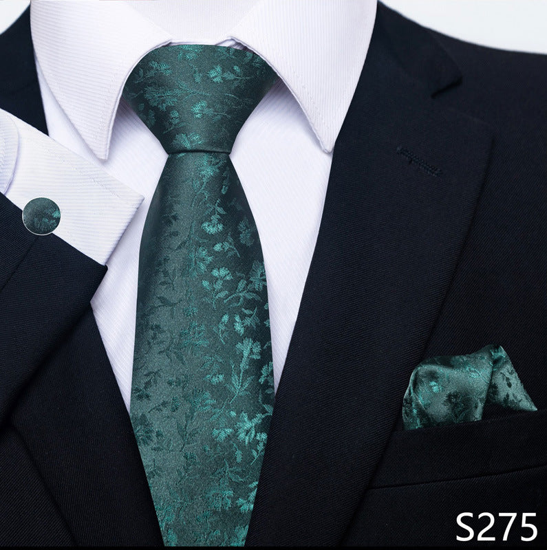 Men's Tie Set Business Scarf Cufflinks Elegant