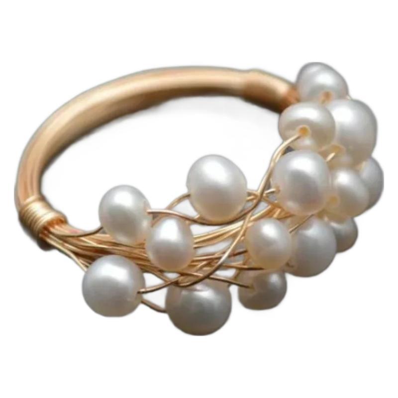 Perlen Spiralring – Verstellbarer Wickelring Damen
