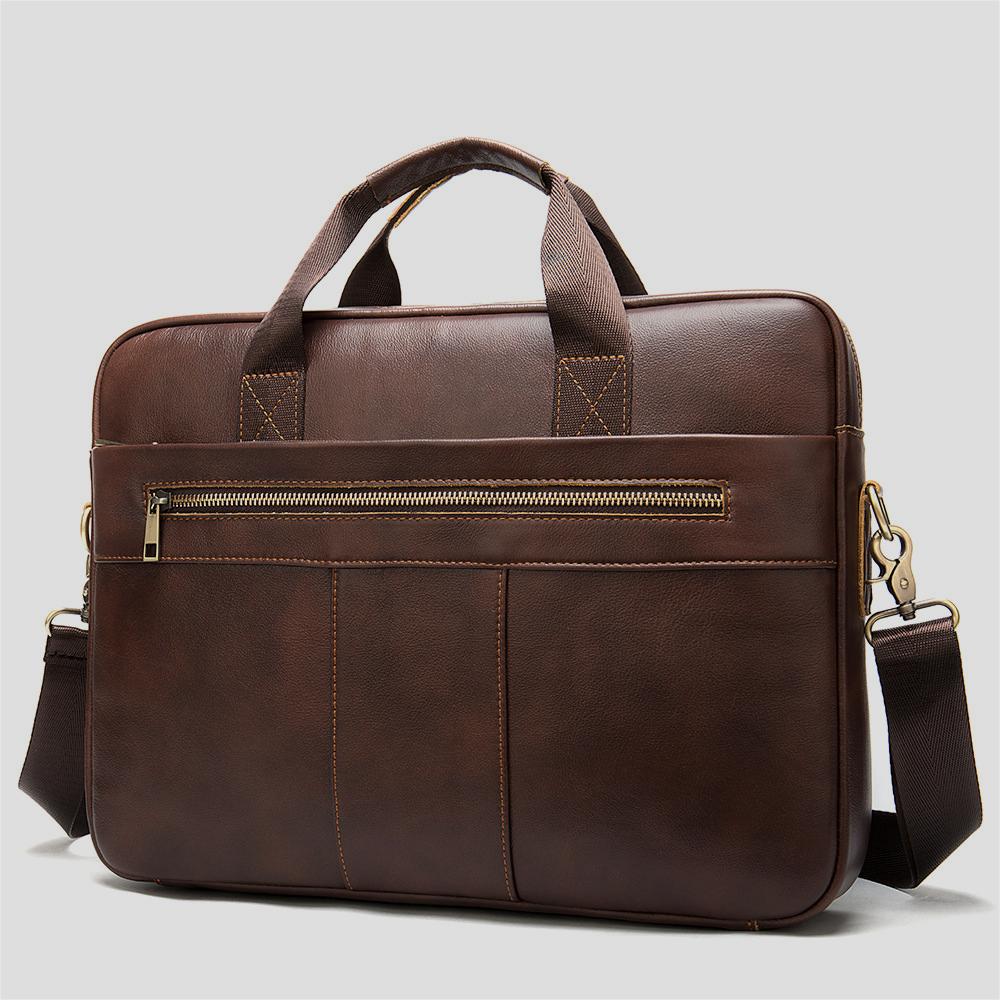 Men's Leather Briefcase Made of Full-Grain Cowhide – Premium Business Bag
