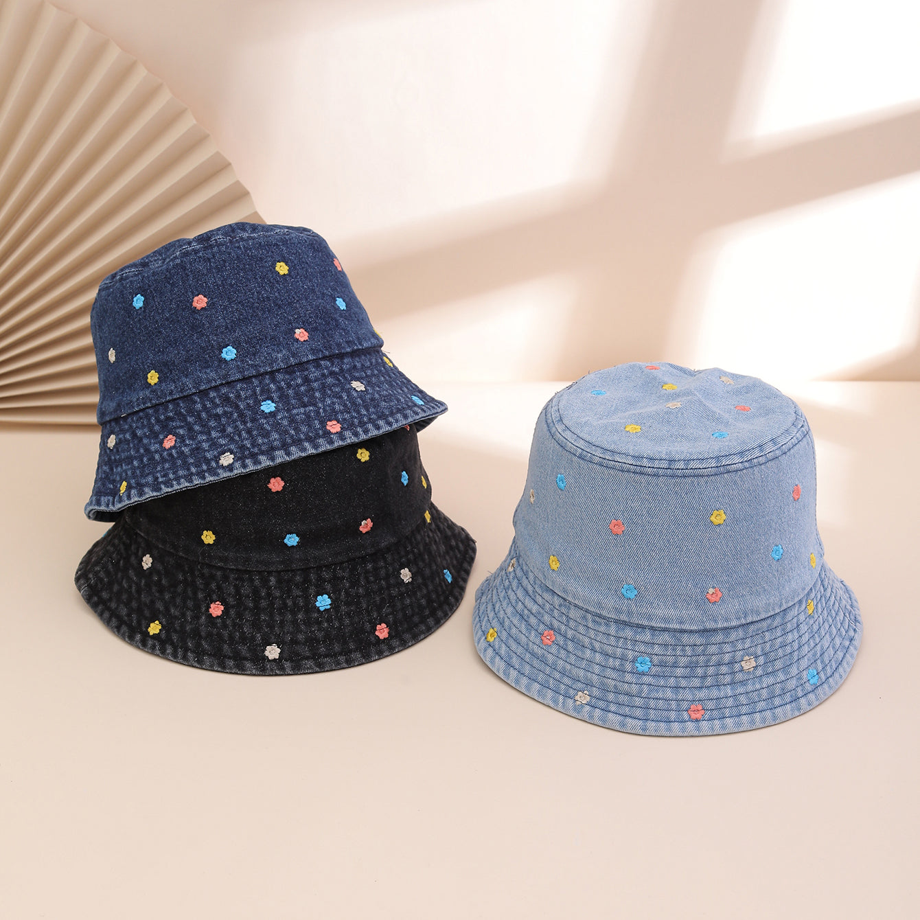 Women's Fisherman Hat with Floral Embroidery – Korean Style Bucket Hat