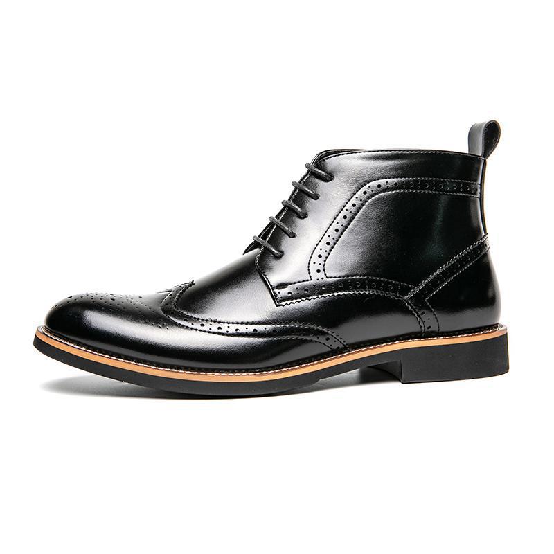 Men's Brown Winter Boots with Rubber Sole – Warm Outdoor Ankle Boots