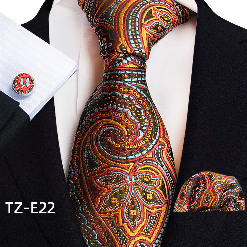 Paisley Tie Set for Men, Elegant 3-Piece, Business Wedding