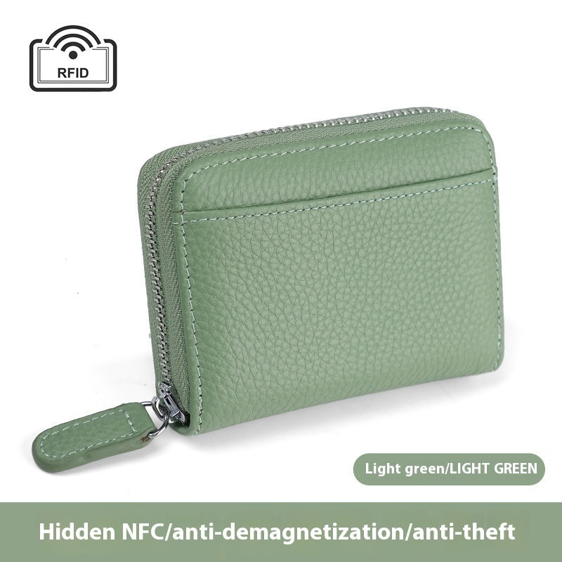 RFID Leather Card Holder - Small Wallet with Coin Pocket Unisex